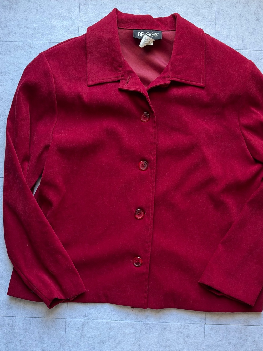 Briggs New York Deep Red Button-Front Jacket